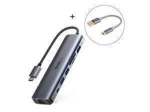 USB C Hub Multiport Adapter, Dockteck 7-in-1 USB-C Hub with 4K 60Hz HDMI with Short USB C Cable 0.5 FT CableCreation USB A to USB C Cable USB C Hub Multiport Adapter, Dockteck 7-in-1 USB-C Hub with 4K 60Hz HDMI with Short USB C Cable 0.5 FT CableCreation USB A to USB C Cable
