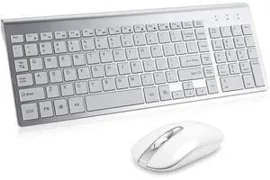Wireless Keyboard Mouse Combo, Cimetech Compact Full Size Wireless Keyboard and Mouse Set 2.4G Ultra-Thin Sleek Design for Windows, Computer, Desktop, PC, Notebook, Laptop Silver Wireless Keyboard Mouse Combo, Cimetech Compact Full Size Wireless Keyboard and Mouse Set 2.4G Ultra-Thin Sleek Design for Windows, Computer, Desktop, PC, Notebook, Laptop Silver