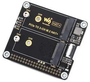 PCIe to 2-ch M.2 Adapter for Raspberry Pi 5,2-Ch NVMe Protocol M.2 Solid State Drive Adapter,Support M.2 NVMe SSD 2230 2242,Supports PCIE X1 Gen2 Only PCIe to 2-ch M.2 Adapter for Raspberry Pi 5,2-Ch NVMe Protocol M.2 Solid State Drive Adapter,Support M.2 NVMe SSD 2230 2242,Supports PCIE X1 Gen2 Only
