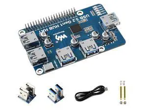 USB 3.2 Gen1 HUB HAT Expansion Board for Raspberry Pi 4 B 3 B+ 3 B 2B Zero Zero 2 W Zero WH,with 4X USB 3.2 Gen1 Ports, Compatible with USB 3.0/2.0/1.1, Plug and Play USB 3.2 Gen1 HUB HAT Expansion Board for Raspberry Pi 4 B 3 B+ 3 B 2B Zero Zero 2 W Zero WH,with 4X USB 3.2 Gen1 Ports, Compatible with USB 3.0/2.0/1.1, Plug and Play