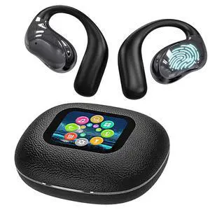 Open Ear Earbuds Ultra Comfort Wireless Bluetooth 5.4 Headphones Over The Ear Earbuds with Intelligent Touch Screen EarHooks IPX7 Waterproof Bone Conduction Earphones for Fitness Sports-Black Open Ear Earbuds Ultra Comfort Wireless Bluetooth 5.4 Headphones Over The Ear Earbuds with Intelligent Touch Screen EarHooks IPX7 Waterproof Bone Conduction Earphones for Fitness Sports-Black