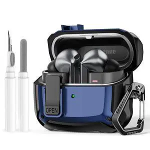 for Galaxy Buds3 FE (2025) / Buds3 Pro (2024) / Buds 3 Case (2024) Cover | Shockproof Protective Hard Cover Shell with Keychain &Cleaner kit for Men Women Blue for Galaxy Buds3 FE (2025) / Buds3 Pro (2024) / Buds 3 Case (2024) Cover | Shockproof Protective Hard Cover Shell with Keychain &Cleaner kit for Men Women Blue