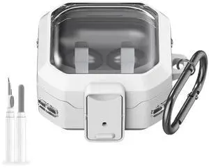 for Galaxy Buds 4 Pro (2026) / Buds 4 Case Cover, Shockproof Galaxy Buds 4/4 Pro Protective Hard Cover Shell with Keychain &Cleaner kitfor Men Women, White for Galaxy Buds 4 Pro (2026) / Buds 4 Case Cover, Shockproof Galaxy Buds 4/4 Pro Protective Hard Cover Shell with Keychain &Cleaner kitfor Men Women, White