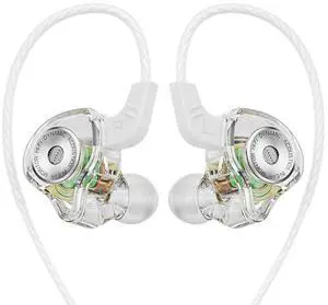 QKZ AK6 Ultra Wired Gaming Earbuds in-Ear Monitors Headphones, IEM Earphones with Mic, DEEP BASS HiFi Noise Isolation Corded for 3.5mm Jack for Music Gaming Video Calling-White QKZ AK6 Ultra Wired Gaming Earbuds in-Ear Monitors Headphones, IEM Earphones with Mic, DEEP BASS HiFi Noise Isolation Corded for 3.5mm Jack for Music Gaming Video Calling-White