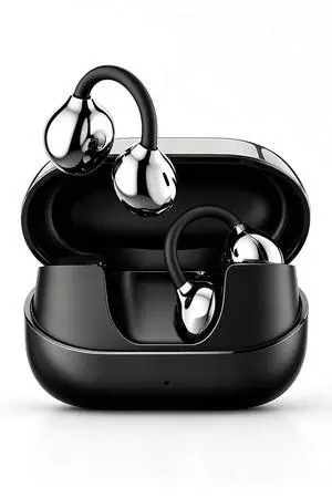 Clip-on Earbuds,Open Ear Earbuds Wireless Bluetooth 6.0, Lightweight Open Ear Headphones with C-Shaped Bridge,Slim Hook,50H Battery,Waterproof,for Glasses Wearers &Sports & Travel (Black) Clip-on Earbuds,Open Ear Earbuds Wireless Bluetooth 6.0, Lightweight Open Ear Headphones with C-Shaped Bridge,Slim Hook,50H Battery,Waterproof,for Glasses Wearers &Sports & Travel (Black)