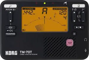 TM-70T Tuner and Metronome w/ Sound Out Mode, Transpose Mode, and Chromatic Mode - Black TM-70T Tuner and Metronome w/ Sound Out Mode, Transpose Mode, and Chromatic Mode - Black