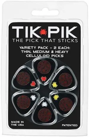 Celluloid Guitar Picks 6-Pack - Thin, Medium & Heavy Celluloid Guitar Picks 6-Pack - Thin, Medium & Heavy