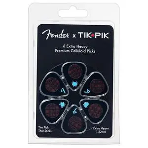 Fender x Celluloid Guitar Picks 6-Pack - Extra Heavy 1.22mm Fender x Celluloid Guitar Picks 6-Pack - Extra Heavy 1.22mm
