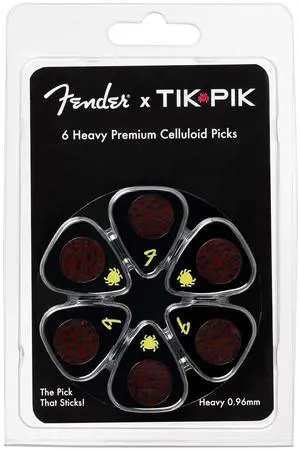 Fender x Celluloid Guitar Picks 6-Pack - Heavy 0.96mm Fender x Celluloid Guitar Picks 6-Pack - Heavy 0.96mm