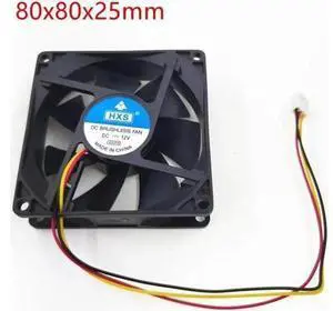 80x80x25mm 12V PC Cooling Fan Portable Cooler Fan Ball Bearing 3 Pin 2Pin Connector 80x80x25mm 12V PC Cooling Fan Portable Cooler Fan Ball Bearing 3 Pin 2Pin Connector
