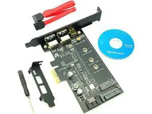 3.0 PCI Express Riser Card Dual Port 3.0 + 1 Port 3.1 Type-C + M.2 NGFF Adapter M2 SATA SSD B Key to PCI-E Controller 3.0 PCI Express Riser Card Dual Port 3.0 + 1 Port 3.1 Type-C + M.2 NGFF Adapter M2 SATA SSD B Key to PCI-E Controller