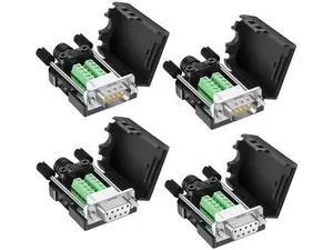 Dbilida DB9 Solderless Connector (2Male+2Female), DB9 Breakout Connector RS232 D-SUB Serial to 9pin Port Terminal with Case Dbilida DB9 Solderless Connector (2Male+2Female), DB9 Breakout Connector RS232 D-SUB Serial to 9pin Port Terminal with Case