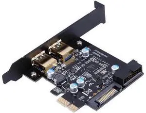 speed PCI-E to USB 3.0 with 2 USB Ports PCI Express Expansion Card 19-Pin Power Connector support PCIE 1X 4X 8X 16X speed PCI-E to USB 3.0 with 2 USB Ports PCI Express Expansion Card 19-Pin Power Connector support PCIE 1X 4X 8X 16X