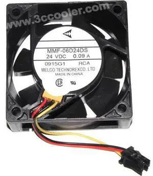 Melco 6025 MMF-06D24DS RCA 24V 0.09A 3 Wires 3 Pins Connector Cooling fan Melco 6025 MMF-06D24DS RCA 24V 0.09A 3 Wires 3 Pins Connector Cooling fan
