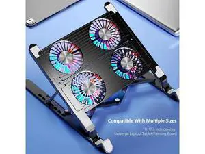 Laptop Tablet Stand, Ergonomic Foldable Adjustable Computer Stand Laptop Tablet Holder with 4 High-speed Cooling Fan, Compatible with 11-17.3 inches MacBook Pro/Air, Dell, Lenovo, HP, Samsung Laptop Tablet Stand, Ergonomic Foldable Adjustable Computer Stand Laptop Tablet Holder with 4 High-speed Cooling Fan, Compatible with 11-17.3 inches MacBook Pro/Air, Dell, Lenovo, HP, Samsung