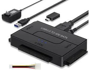 USB 3.0 to SATA/IDE Adapter, External Hard Drive Reader Ultra Recovery Converter Compatible with 2.5/3.5in HDD/SSD DVD Optical Drive USB 3.0 to SATA/IDE Adapter, External Hard Drive Reader Ultra Recovery Converter Compatible with 2.5/3.5in HDD/SSD DVD Optical Drive