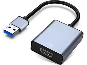 USB to HDMI Adapter USB 3.0/2.0 to HDMI for Multiple Monitors 1080P Compatible with Windows XP/7/8/10/11 Grey USB to HDMI Adapter USB 3.0/2.0 to HDMI for Multiple Monitors 1080P Compatible with Windows XP/7/8/10/11 Grey