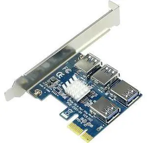 PCIE PCI-E PCI Express Riser Card 1x to 16x 1 to 4 USB 3.0 Slot Multiplier Adapter for Bitcoin Miner for WinXP/Win7 8 10 PCIE PCI-E PCI Express Riser Card 1x to 16x 1 to 4 USB 3.0 Slot Multiplier Adapter for Bitcoin Miner for WinXP/Win7 8 10