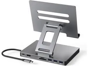 iPad Pro USB C Hub Cradle for iPad Pro M4 M2 M1 13 12.9 11-inch iPad Air Docking Station Foldable 4K 60Hz HDMI, PD Charging, SD/TF Card Reader, 3 USB 3.0, 3.5mm Audio, iPad Docking Station Accessories iPad Pro USB C Hub Cradle for iPad Pro M4 M2 M1 13 12.9 11-inch iPad Air Docking Station Foldable 4K 60Hz HDMI, PD Charging, SD/TF Card Reader, 3 USB 3.0, 3.5mm Audio, iPad Docking Station Accessories