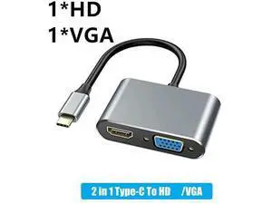 USB C Hub Adapter 4K 61hz to Dual HDMI-compatible Screen Expansion Type C Docking Station For Macbook Laptop Mobile Phone PCColor: blue (2 in 1 hd vga) USB C Hub Adapter 4K 61hz to Dual HDMI-compatible Screen Expansion Type C Docking Station For Macbook Laptop Mobile Phone PCColor: blue (2 in 1 hd vga)