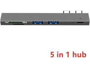 USB C Hub Thunderbolt 3 Dock with HDMI-compatible Adapter TF SD Reader PD 3.0 for for MacBook Pro/Air 2018 - 2021Length: <=0.5m (0.5m and below) Color: Green (5 in 1 hub grey) USB C Hub Thunderbolt 3 Dock with HDMI-compatible Adapter TF SD Reader PD 3.0 for for MacBook Pro/Air 2018 - 2021Length: <=0.5m (0.5m and below) Color: Green (5 in 1 hub grey)