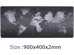 Extended Large Size, Gaming Mouse Pad, Non-Slip Rubber Base, Large Size Desk Pad, Black World Map & Color Sewn (Black, XXXL Size 35.43 X 15.75X 0.08inch) Extended Large Size, Gaming Mouse Pad, Non-Slip Rubber Base, Large Size Desk Pad, Black World Map & Color Sewn (Black, XXXL Size 35.43 X 15.75X 0.08inch)