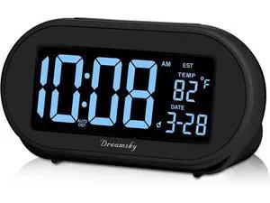 DreamSky Auto Set Alarm Clock for Bedroom, Digital Desk Clock with 0-100% Dimmable Brightness Dimmer, Auto DST, Date, Temperature, USB Ports, Snooze, Electric Bedside Clock Nightstand DreamSky Auto Set Alarm Clock for Bedroom, Digital Desk Clock with 0-100% Dimmable Brightness Dimmer, Auto DST, Date, Temperature, USB Ports, Snooze, Electric Bedside Clock Nightstand