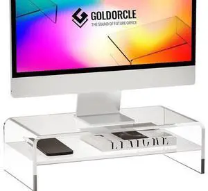 Acrylic Monitor Stand Riser Clear Computer Monitor Stand (Big) Acrylic Monitor Stand Riser Clear Computer Monitor Stand (Big)