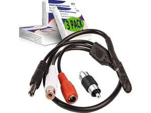 Outdoor Indor CCTV Microphone Security Tiny Surveillance RCA Audio for DVR with High Sensitive Preamp Amplified Device, Mic for External Camera Sound (3Pack) Outdoor Indor CCTV Microphone Security Tiny Surveillance RCA Audio for DVR with High Sensitive Preamp Amplified Device, Mic for External Camera Sound (3Pack)