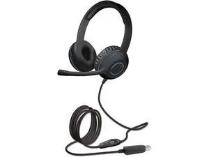 Cyber Acoustics Stereo USB Headset (AC-5008A), in-line Controls for Volume & Mic Mute, Adjustable Mic Boom for PC & Mac, Perfect for Classroom or Home Cyber Acoustics Stereo USB Headset (AC-5008A), in-line Controls for Volume & Mic Mute, Adjustable Mic Boom for PC & Mac, Perfect for Classroom or Home