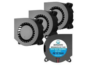 WINSINN 40mm Blower Fan 24V, 3D Printer Micro 24 Volt Fans Blower 4020 Dual Ball Bearing, 40mmx20mm 2PIN (Pack of 4Pcs) WINSINN 40mm Blower Fan 24V, 3D Printer Micro 24 Volt Fans Blower 4020 Dual Ball Bearing, 40mmx20mm 2PIN (Pack of 4Pcs)