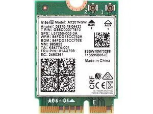 AX201NGW WiFi Card,WiFi 6E M.2 Laptop 2.4Gbps 802.11ax Wireless Intel AX201 Wireless Card 11AX WiFi Adapter with Bluetooth 5.3 MU-MIMO for Windows 10, 64-bit, Google Chrome OS, Linux(64bit) AX201NGW WiFi Card,WiFi 6E M.2 Laptop 2.4Gbps 802.11ax Wireless Intel AX201 Wireless Card 11AX WiFi Adapter with Bluetooth 5.3 MU-MIMO for Windows 10, 64-bit, Google Chrome OS, Linux(64bit)