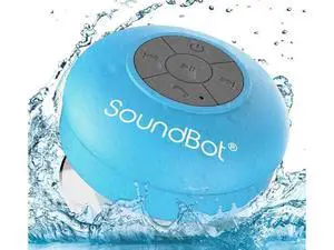 SoundBot SB510 HD Water Resistant Bluetooth Shower Speaker, Handsfree Portable Speakerphone with Built-in Mic, 6hrs of Playtime, Control Buttons and Dedicated Suction Cup_Blue SoundBot SB510 HD Water Resistant Bluetooth Shower Speaker, Handsfree Portable Speakerphone with Built-in Mic, 6hrs of Playtime, Control Buttons and Dedicated Suction Cup_Blue