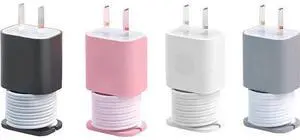 4-Pack 2 In 1 Silicone Charger Protector with Cord Wrap, Iphone Silicone Power Adapter Case, Snapback Charger Winder, Compatible with 18W/20W Charger - 1.65 x 1.1 inches (Charger not Included) 4-Pack 2 In 1 Silicone Charger Protector with Cord Wrap, Iphone Silicone Power Adapter Case, Snapback Charger Winder, Compatible with 18W/20W Charger - 1.65 x 1.1 inches (Charger not Included)
