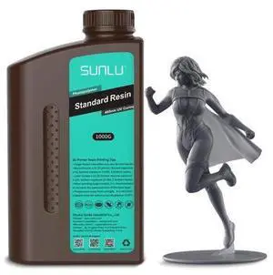 SUNLU 3D Printer Resin 1kg, Fast Curing Standard 3D Resin for LCD DLP SLA 3D Printers, 395 to 405nm UV Curing 3D Printing Liquid Photopolymer Resin, Low Shrinkage, High Precision, 1000g, Dark Grey SUNLU 3D Printer Resin 1kg, Fast Curing Standard 3D Resin for LCD DLP SLA 3D Printers, 395 to 405nm UV Curing 3D Printing Liquid Photopolymer Resin, Low Shrinkage, High Precision, 1000g, Dark Grey