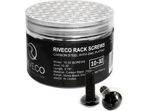 RIVECO 100PCS 10-32 Rack Screws for Server Cabinets & Racks Tapered Holes Mounting Network Equipment Audio Devices, Carbon Steel Black RIVECO 100PCS 10-32 Rack Screws for Server Cabinets & Racks Tapered Holes Mounting Network Equipment Audio Devices, Carbon Steel Black