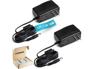CHANZON 12V 1.5A UL Listed 18W AC DC Switching Power Supply Adapter (Input 100-240V, Output 12 Volt 1.5 Amp, 6Ft Cord, 18 Watt) Wall Wart Transformer Charger for DC12V Security CCTV Camera (2-Pack) CHANZON 12V 1.5A UL Listed 18W AC DC Switching Power Supply Adapter (Input 100-240V, Output 12 Volt 1.5 Amp, 6Ft Cord, 18 Watt) Wall Wart Transformer Charger for DC12V Security CCTV Camera (2-Pack)