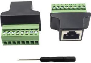 Poyiccot RJ45 Breakout, RJ45 Screw Terminal Adaptor Connector, 2pack RJ45 8p8c Female Jack to 8 Pin Screw Terminal Connector for Cat7 Cat6 Cat5 Cat5e Ethernet Extender CCTV Digital DVR Network Adapter Poyiccot RJ45 Breakout, RJ45 Screw Terminal Adaptor Connector, 2pack RJ45 8p8c Female Jack to 8 Pin Screw Terminal Connector for Cat7 Cat6 Cat5 Cat5e Ethernet Extender CCTV Digital DVR Network Adapter