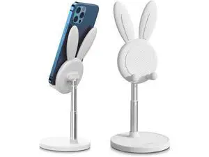 OATSBASF Cute Cell Phone Stand, Adjustable Bunny Phone Stand for Desk, Thick Case Friendly Holder Compatible with iPhone, Kindle, iPad, Switch, All Phones (White) OATSBASF Cute Cell Phone Stand, Adjustable Bunny Phone Stand for Desk, Thick Case Friendly Holder Compatible with iPhone, Kindle, iPad, Switch, All Phones (White)