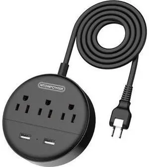 2 Prong Power Strip with 10ft Extension Cord, NTONPOWER 1875W/15A, 180° Rotating Plug, 2 Prong to 3 Prong Outlet Adapter, Wall Mountable, 3 AC Outlets & 2 USB, Ideal for Older House Office Desktop 2 Prong Power Strip with 10ft Extension Cord, NTONPOWER 1875W/15A, 180° Rotating Plug, 2 Prong to 3 Prong Outlet Adapter, Wall Mountable, 3 AC Outlets & 2 USB, Ideal for Older House Office Desktop