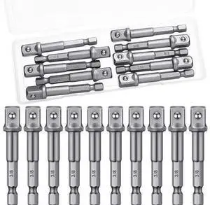 Impact Adapter Square Socket Bit Adapter Hex Impact Socket for Drills, Extension Socket Driver Bits Impact Socket Adapter for Automotive DIY (3/8 Inch Square Tip, Silver) Impact Adapter Square Socket Bit Adapter Hex Impact Socket for Drills, Extension Socket Driver Bits Impact Socket Adapter for Automotive DIY (3/8 Inch Square Tip, Silver)