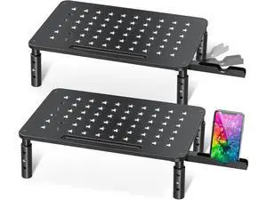Zimilar 2 Pack Monitor Stand , 3 Height Adjustable Stand with Unique Star Mesh for Computer, Laptop, Printer, Notebook, iMac, Premium Metal Monitor Risers for 2 Monitors Zimilar 2 Pack Monitor Stand , 3 Height Adjustable Stand with Unique Star Mesh for Computer, Laptop, Printer, Notebook, iMac, Premium Metal Monitor Risers for 2 Monitors