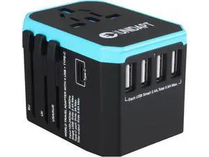 Unidapt Universal Travel Adapter, European Travel Plug Adapter - International Power Adapter Worldwide Charger with USB-C & 4 USB Ports, Travel Essentials for Italy, Japan, Europe, UK (UA-101, Blue) Unidapt Universal Travel Adapter, European Travel Plug Adapter - International Power Adapter Worldwide Charger with USB-C & 4 USB Ports, Travel Essentials for Italy, Japan, Europe, UK (UA-101, Blue)
