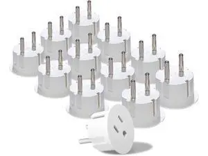 OREI American USA To European plug adapter Type E/F schuko plug adapter - Use in Germany, France, & more - CE Certified For Mobile, Laptop & Camera Chargers - 12 Pack OREI American USA To European plug adapter Type E/F schuko plug adapter - Use in Germany, France, & more - CE Certified For Mobile, Laptop & Camera Chargers - 12 Pack