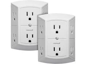 Fosmon 6-Outlet Wall Plug, Six Plug Outlet Adapter, Multiple 6 Way Wall Plug Extender for Travel, Cruise, Dorm, Home and Office, 15A 125V 1875W, 3 Prong, 2 Pack Fosmon 6-Outlet Wall Plug, Six Plug Outlet Adapter, Multiple 6 Way Wall Plug Extender for Travel, Cruise, Dorm, Home and Office, 15A 125V 1875W, 3 Prong, 2 Pack