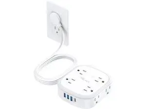 Surge Protector Power Strip Flat Plug, 5ft Ultra Thin Flat Plug Extension Cord, 8 Widely-Spaced Outlets & 4 USB (1 USB C), Wall Mountable, 1440J, Compact for Home Office Travel Dorm Room Essentials Surge Protector Power Strip Flat Plug, 5ft Ultra Thin Flat Plug Extension Cord, 8 Widely-Spaced Outlets & 4 USB (1 USB C), Wall Mountable, 1440J, Compact for Home Office Travel Dorm Room Essentials