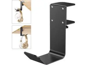 Clamp-On Under Desk Headphone Holder/Backpack Hook/PC Gaming Headset Headphone Hanger Mount, Provides a Convenient Place to Hang Headsets or Bags Clamp-On Under Desk Headphone Holder/Backpack Hook/PC Gaming Headset Headphone Hanger Mount, Provides a Convenient Place to Hang Headsets or Bags