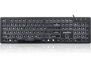 Perixx PERIBOARD-317 Wired Backlit USB Keyboard, Big Print Letter with White Illuminated LED, US English Layout,Black Perixx PERIBOARD-317 Wired Backlit USB Keyboard, Big Print Letter with White Illuminated LED, US English Layout,Black