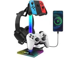 RGB Gaming Headphones Stand with 2 USB Ports Headset Stand with 10 Light Modes and Non-Slip Rubber, Suitable for All Earphone Accessories, Best Gift for Husband, Kids, Boyfriend RGB Gaming Headphones Stand with 2 USB Ports Headset Stand with 10 Light Modes and Non-Slip Rubber, Suitable for All Earphone Accessories, Best Gift for Husband, Kids, Boyfriend