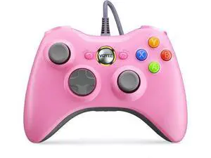 VOYEE PC Controller, Wired Controller Compatible with Microsoft Xbox 360 & Slim/PC Windows 10/8/7, with Upgraded Joystick, Double Shock | Enhanced (Pink) VOYEE PC Controller, Wired Controller Compatible with Microsoft Xbox 360 & Slim/PC Windows 10/8/7, with Upgraded Joystick, Double Shock | Enhanced (Pink)